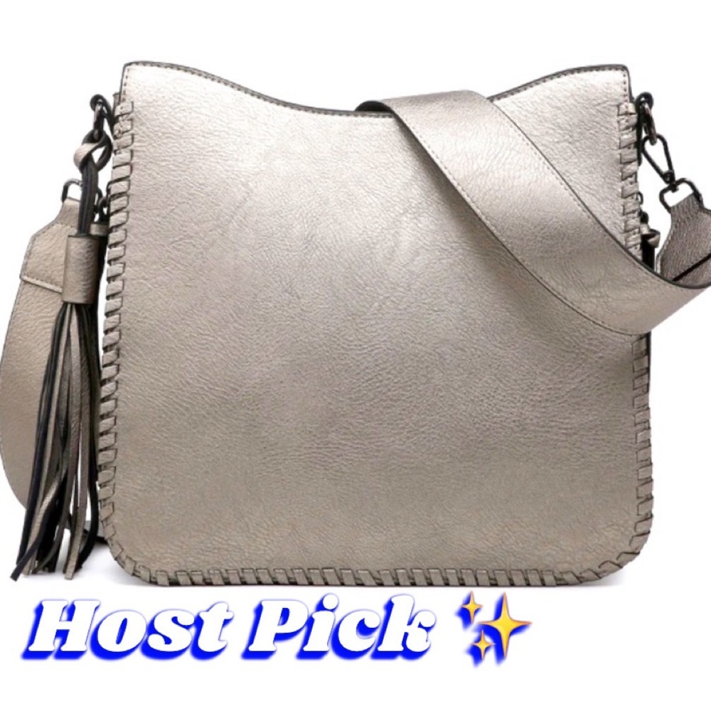✨HP✨ Jen&Co Nina, Gray Crossbody Purse, Guitar Strap, Tassell